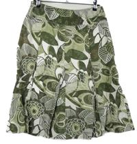 Dámská khaki-bílá vzorovaná plátěná sukně C&A