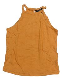 Oranžový žebrovaný crop top New Look