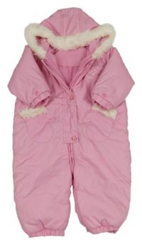 Růžová šusťáková zimní kobminéza s kometou a kapucí Ladybird 