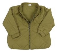 Khaki šusťáková prošívaná zateplená bunda H&M