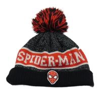 Černo-červená čepice se Spidemanem a bambulí 