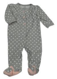 Šedý fleecový overal se srdíčky Carter's