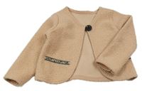 Světlerůžový huňatý cardigan s kamínky