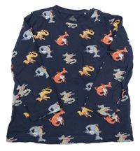 Tmavomodré triko s draky Topolino