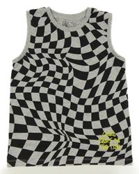 Šedo-černé kostkované tílko