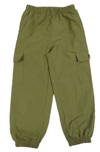 Khaki šusťákové cargo kalhoty Shein