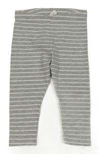 Šedo-bílé pruhované legíny H&M