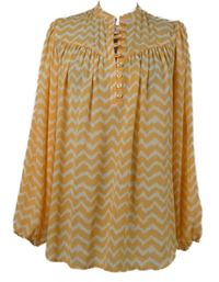 Dámská oranžovo-bílá vzorovaná šifonová halenková tunika Steffen Schraut