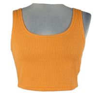 Dámský oranžový žebrovaný crop top Shein