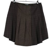 Dámská hnědo-červená kostkovaná skládaná sukně M&S