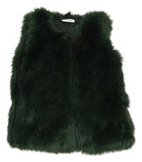 Tmavozelená kožešinová podšitá vesta Next