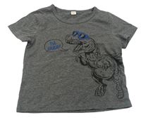 Tmavošedé trio s dinosaurem 