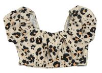Pudrovo-černý vzorovaný plavkový crop top George