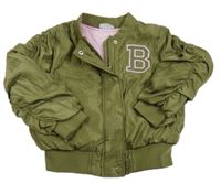 Khaki šusťákový zateplený bomber s písmenem Matalan