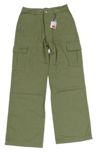Nové - Khaki plátěné cargo kalhoty zn. Primark