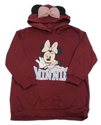 Vínová mikina s Minnie a kapucí H&M