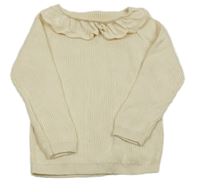 Vanilový žebrovaný svetr s volánkem George