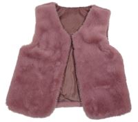 Růžová kožešinová podšitá vesta 