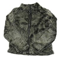 Tmavošedo-černá kožešinová podšitá bunda BLUE SEVEN