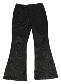 Černé flare koženkové kalhoty St. Bernard