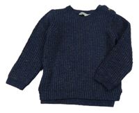 Tmavomodrý melírovaný svetr Primark