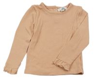 Lososové žebrované triko 