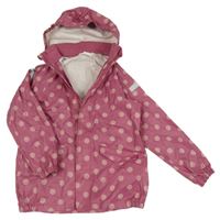 Růžová puntíkatá nepromokavá bunda s kapucí H&M