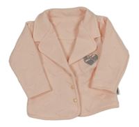 Růžové teplákové sako se srdíčky