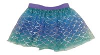 Nové - Modro-barevná tylová sukně - mořská panna