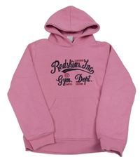 Růžová mikina s nápisem a kapucí 
