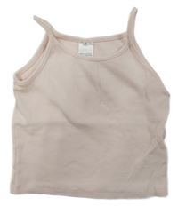 Světlerůžový žebrovaný crop top C&A