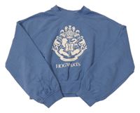 Modrošedá crop mikina s potiskem H&M