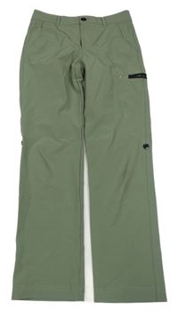 Zelené šusťákové outdoorové kalhoty 