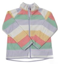 Barevná pruhovaná propínací fleecová mikina se stojáčkem H&M