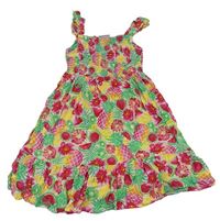 Barevné žabičkové květinové šaty Matalan