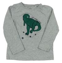 Šedé melírované triko s dinosaurem zn. Topolino
