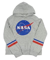 Šedá melírovaná mikina Nasa s kapucí H&M