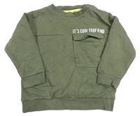 Khaki oversize mikina s kapucí a nápisem F&F