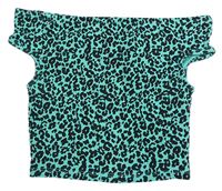 Zeleno-černý vzorovaný žebrovaný crop top Matalan