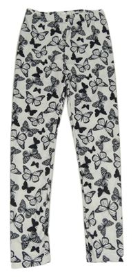 Bílé legíny s motýly 