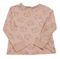 Světlerůžové pyžamové triko s medvídky George 