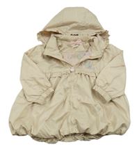 Béžová šusťáková podzimní parka se zvířátky a odepínací kapucí H&M