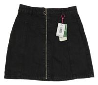 Nové - Antracitová riflová propínací sukně Matalan