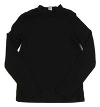 Černé žebrované triko Tu