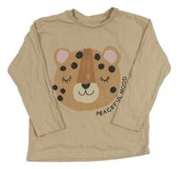 Béžové triko s leopardem Matalan