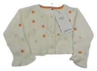 Nové - Smetanové pletené bolerko s puntíky M&S