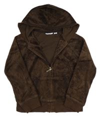 Kávová sametová propínací mikina s kapucí Greendog