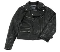 Černý koženkový crop křivák