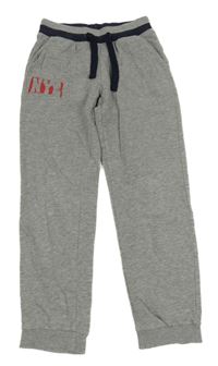 Šedé melírované tepláky s potiskem Pepperts