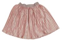 Světlerůžová sametová skládaná sukně VRS